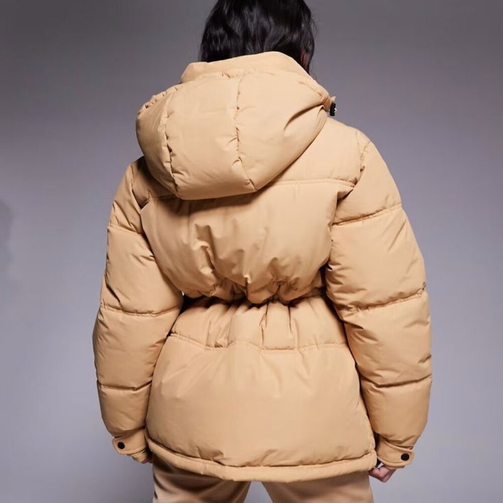 ASOS 4505 Ski Drawstring Waist Insulated Ski Jacket with Hood in Caramel - Picture 7 of 8